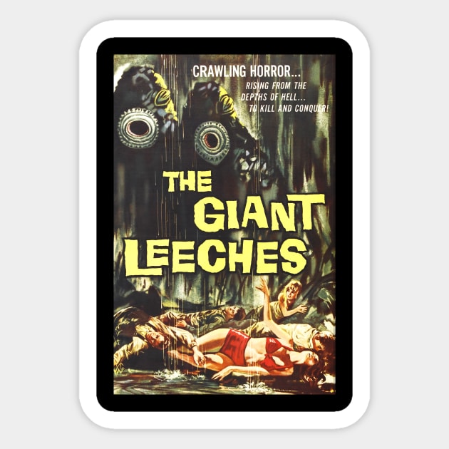 The Giant Leeches - Horror B-Movie Retro Sticker by spiralrewind